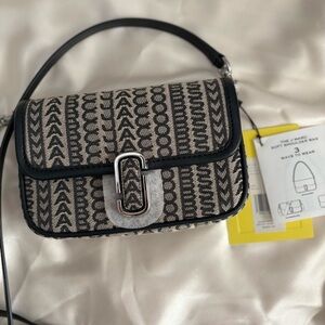 🎉 Marc Jacobs Monogram Black and Cream Crossbody Bag